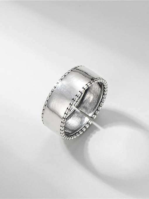 925 Sterling Silver Smooth Geometric Vintage Band Ring