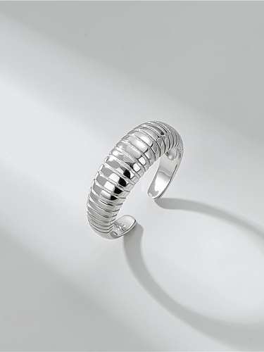 925 Sterling Silver Vertical Stripe Vintage Band Ring