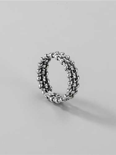 925 Sterling Silver Weave Twist Vintage Band Ring