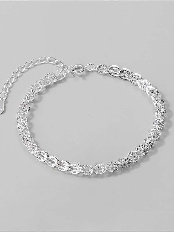 925 Sterling Silver Irregular Minimalist Strand Bracelet