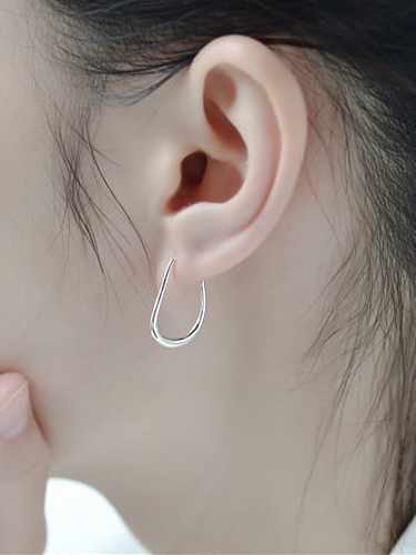 925 Sterling Silver Geometric Minimalist U-Shaped Stud Earring