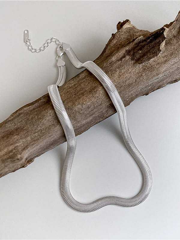 925 Sterling Silver Snake Bone Chain Minimalist Necklace