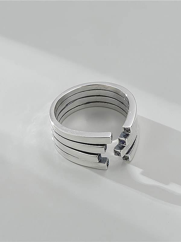 925 Sterling Silver Irregular Vintage Multilayer Stackable Ring