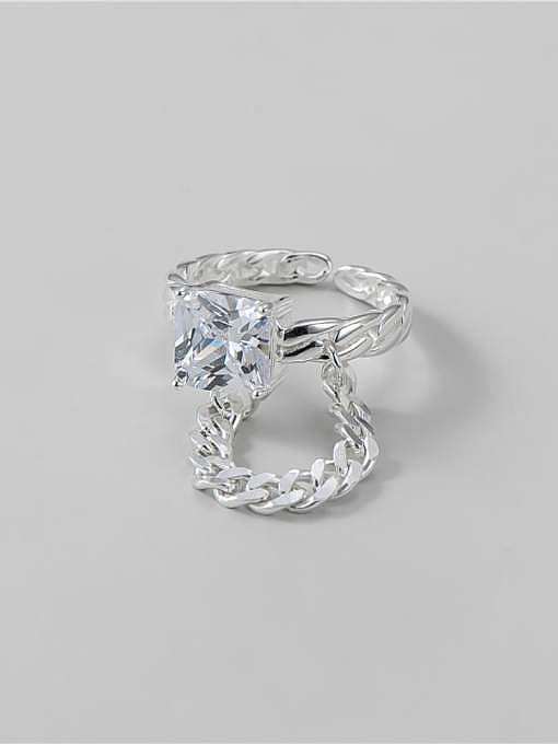 Stapelbarer Ring aus 925er Sterlingsilber mit Kubikzirkonia im Vintage-Stil