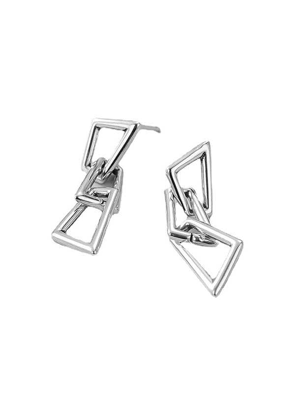 925 Sterling Silver Hollow Geometric Minimalist Drop Earring