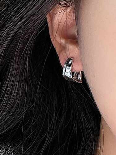 Unregelmäßiger geometrischer Ohrring aus 925er Sterlingsilber