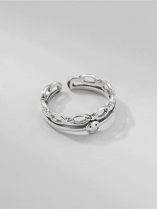 925 Sterling Silber Smiley Vintage stapelbarer Ring