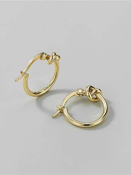 925 Sterling Silver Round Knot Minimalist Huggie Earring
