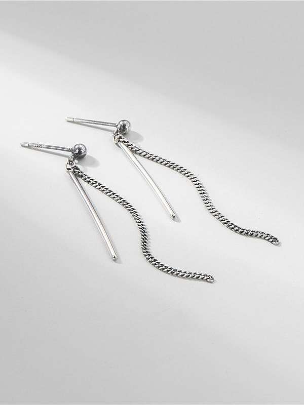 925 Sterling Silver Tassel Vintage Threader Earring