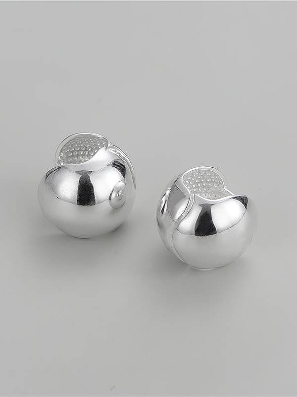 925 Sterling Silver Minimalist Smooth Round Ball Stud Earring