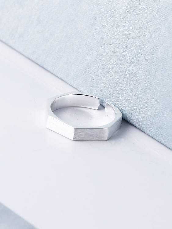 Bague minimaliste géométrique en argent sterling 925