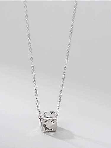 925 Sterling Silver Rhinestone Round Minimalist Necklace