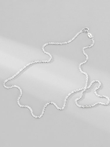 Cadena serpentina retorcida minimalista de plata de ley 925