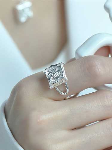 925 Sterling Silver Square Vintage Band Ring