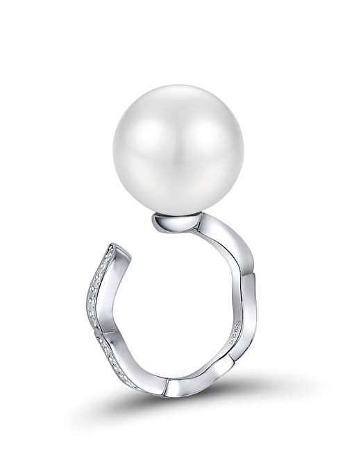 925 Sterling Silver Freshwater Pearl Dainty Ring