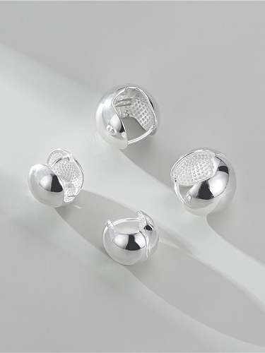 925 Sterling Silver Minimalist Smooth Round Ball Stud Earring