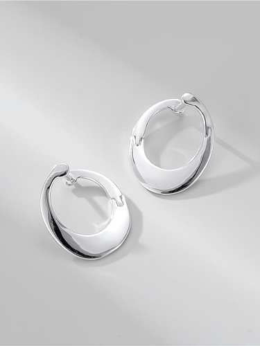 925 Sterling Silver Smotth Round Minimalist Stud Earring