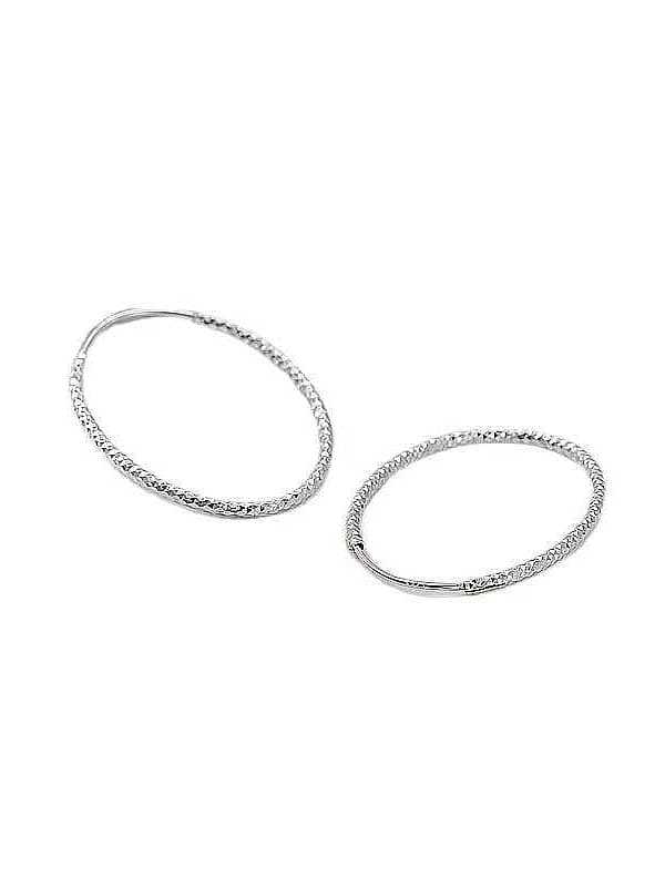 Brinco de argola minimalista oval de prata esterlina 925