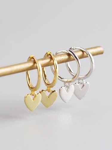 925 Sterling Silver Heart Trend Huggie Earring