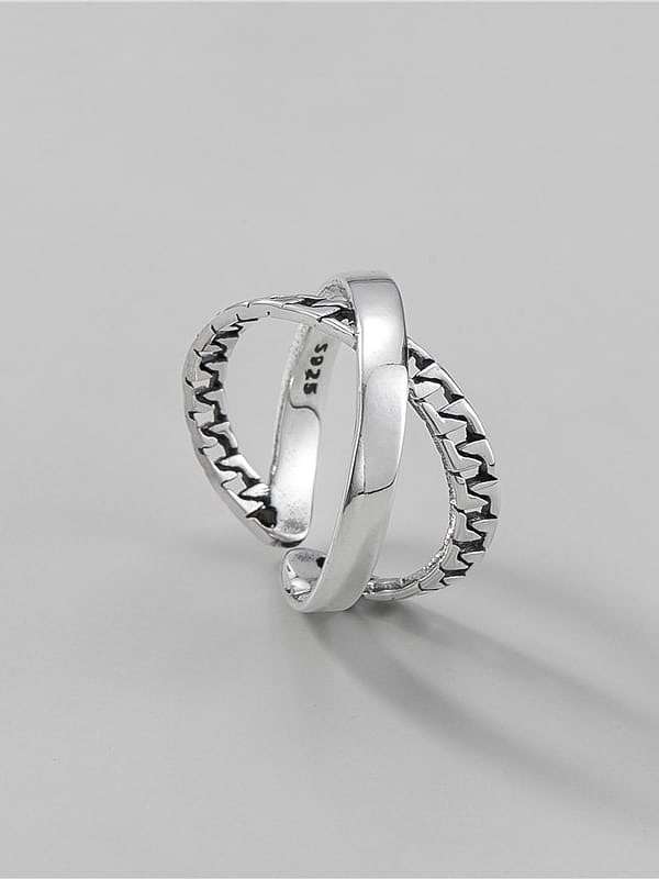925 Sterling Silver Cross Vintage Stackable Ring