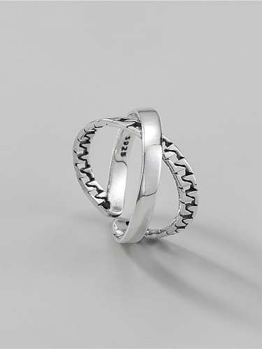 925 Sterling Silber Kreuz Vintage stapelbarer Ring