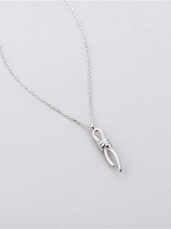 925 Sterling Silber Bowknot minimalistische Halskette