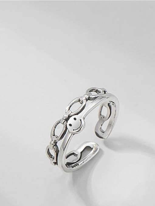 925 Sterling Silber Smiley Vintage stapelbarer Ring