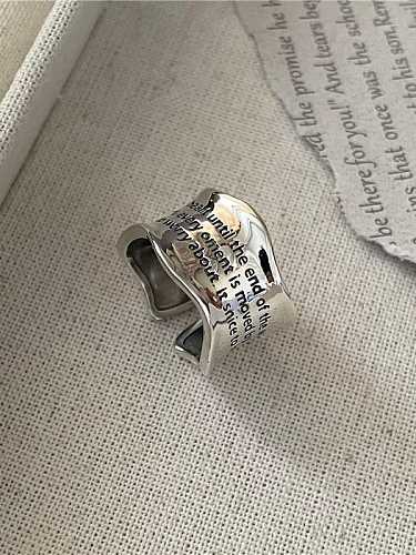 Bague tendance lettre en argent sterling 925