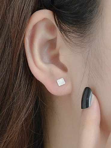 925 Sterling Silver Geometric Minimalist Stud Earring