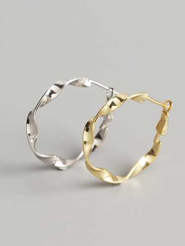 925 Sterling Silver Geometric Trend Hoop Earring