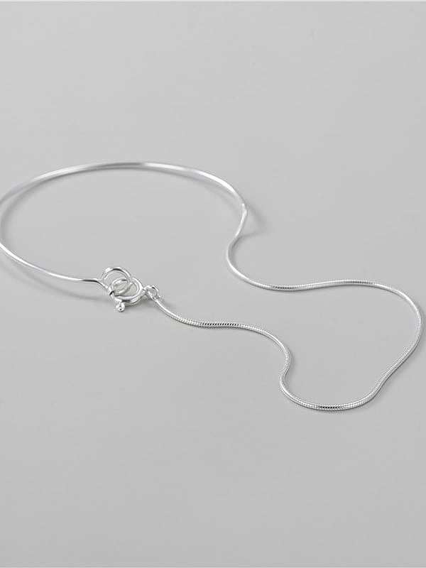 Unregelmäßiges, minimalistisches Strangarmband aus 925er Sterlingsilber