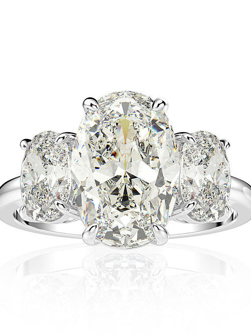 925er Sterlingsilber Diamant-weißer geometrischer zierlicher Bandring mit hohem Kohlenstoffgehalt