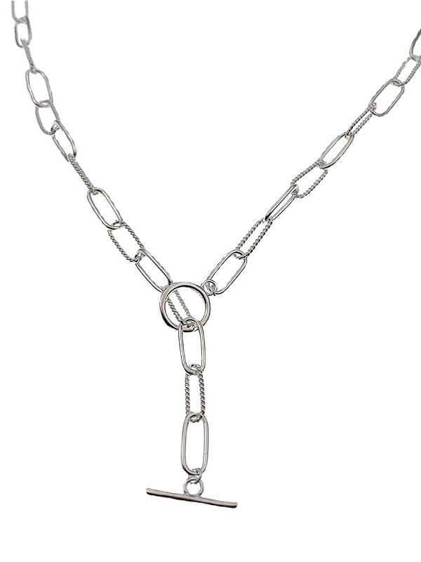 Geometrische minimalistische Lasso-Halskette aus 925er Sterlingsilber