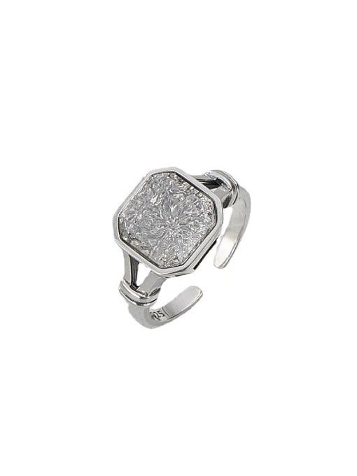 925 Sterling Silber Zirkonia Geometrischer Vintage Bandring