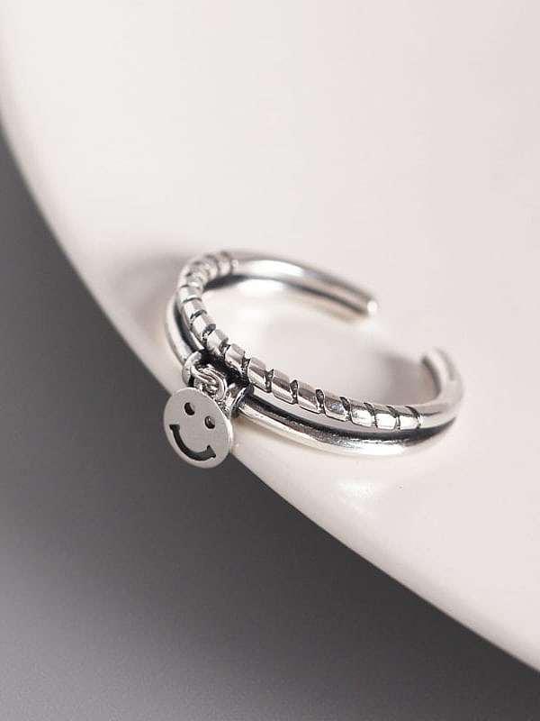 925 Sterling Silver Face Trend Band Ring