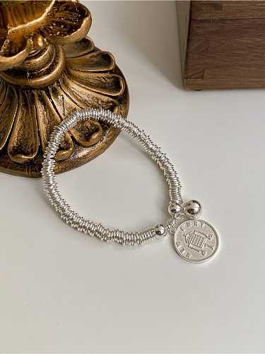 925 Sterling Silver Round Vintage Charm Bracelet