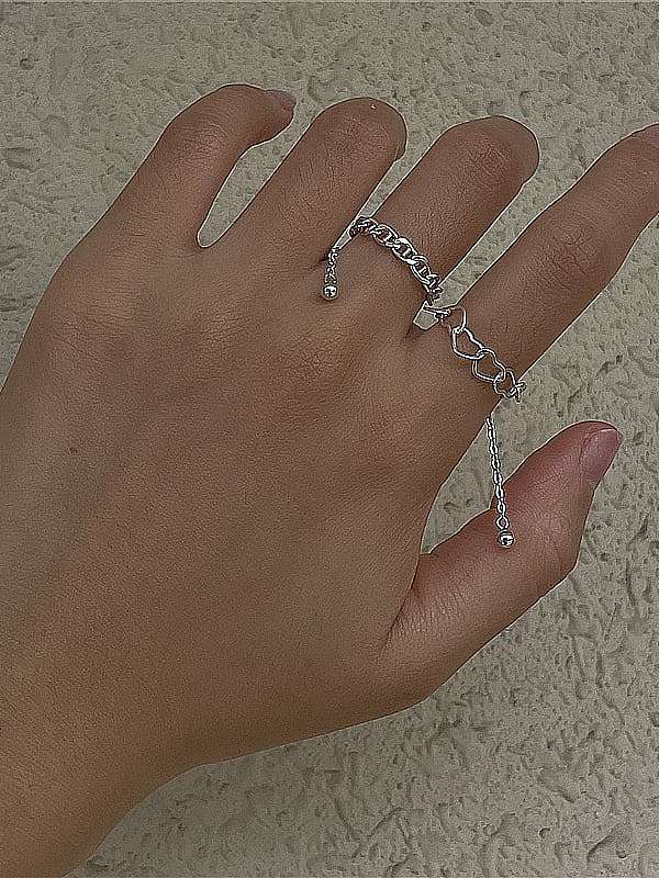 925 Sterling Silver Geometric Vintage Band Ring