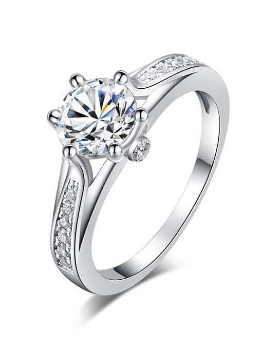 925 Sterling Silver High Carbon Diamond Geometric Dainty Ring