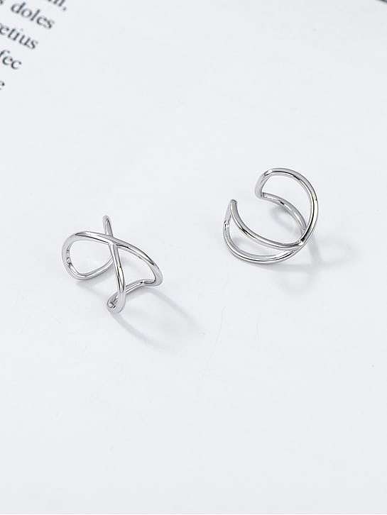 925 Sterling Silver Cross Minimalist Clip Earring