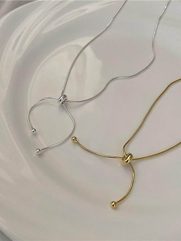 925 Sterling Silver Geometric Trend Lariat Necklace