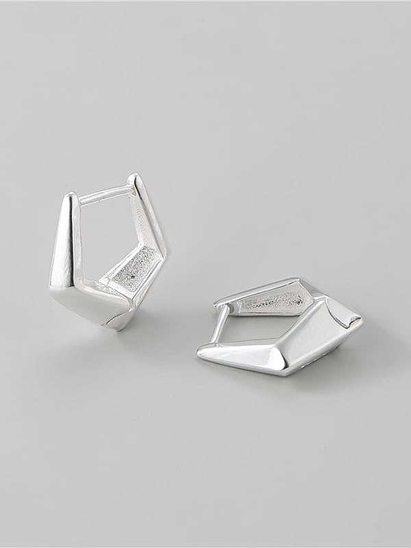 Brinco Huggie minimalista geométrico prata esterlina 925