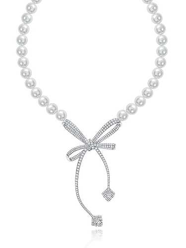 925 Sterling Silber High Carbon Diamond Fliege Luxus Halskette