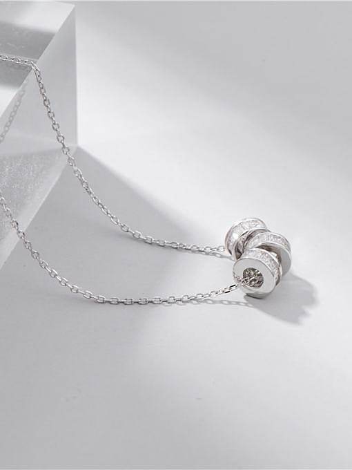 925 Sterling Silber Zirkonia weiße runde minimalistische Halskette