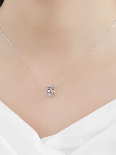 925 Sterling Silver Hollow Round Minimalist Necklace