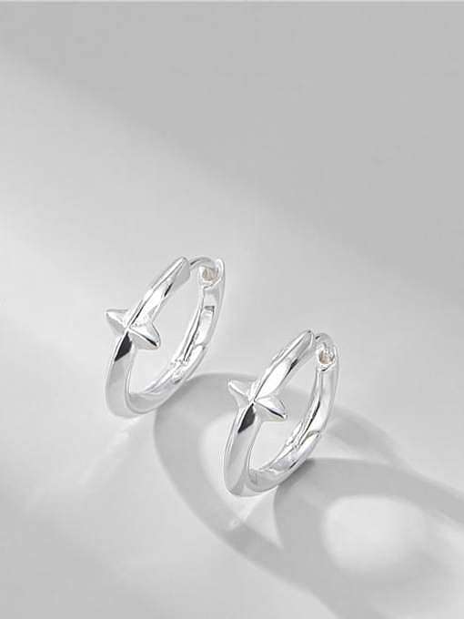 925 Sterling Silver Cross Minimalist Huggie Earring