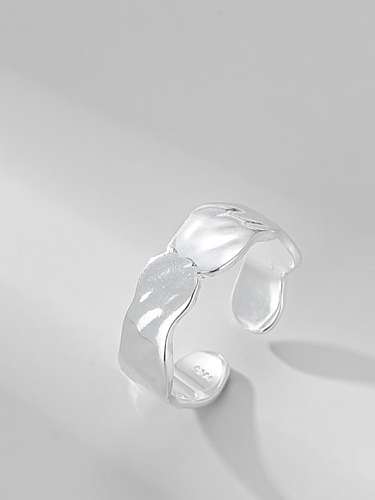 925 Sterling Silber glatt gewellter minimalistischer Bandring
