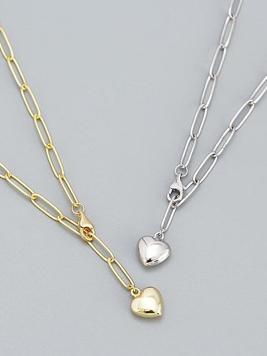 925 Sterling Silver Heart Vintage Necklace