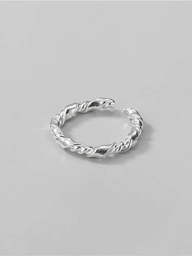 925 Sterling Silver Twist Round Minimalist Band Ring