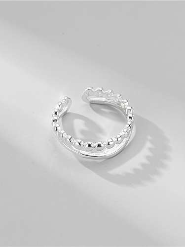 Minimalistischer stapelbarer Ring aus 925er Sterlingsilber mit Doppelschichtperle