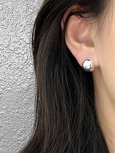 Boucles d'oreilles à tige ronde lisse minimaliste en argent sterling 925